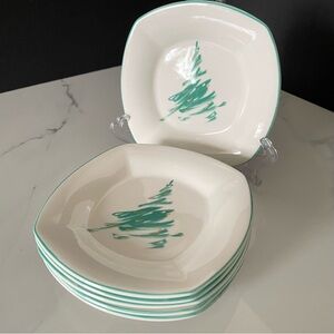 SET of 6 Evergreen Bread Plates by Nikko